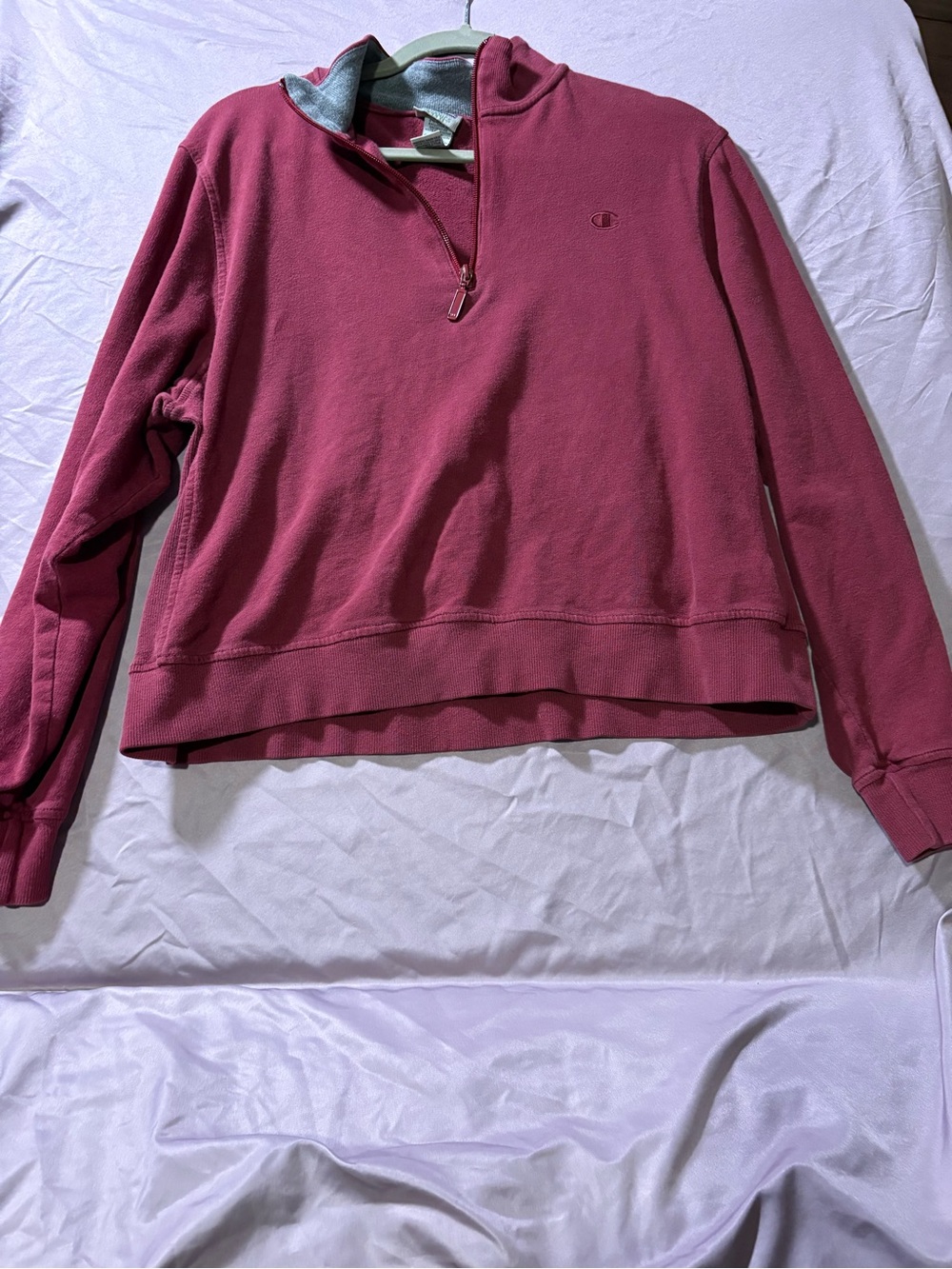 Champion Women's Quarter-Zip Hoodie Sweatshirt - Berry Rose